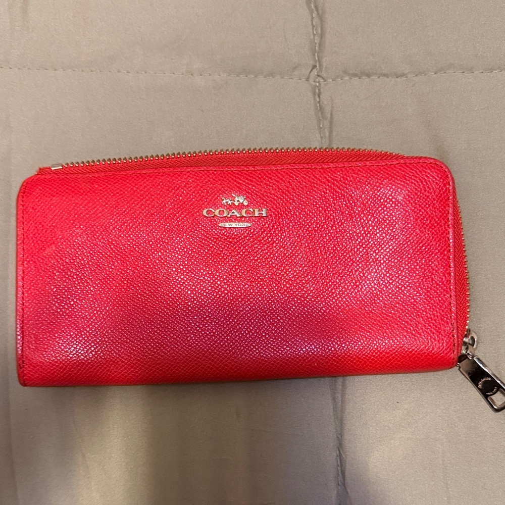 Coach Vibrant Red Leather Wallet